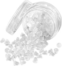 Rubber Earring Backs Soft Clear Earring Backings for Studs Hypoallergenic Silico
