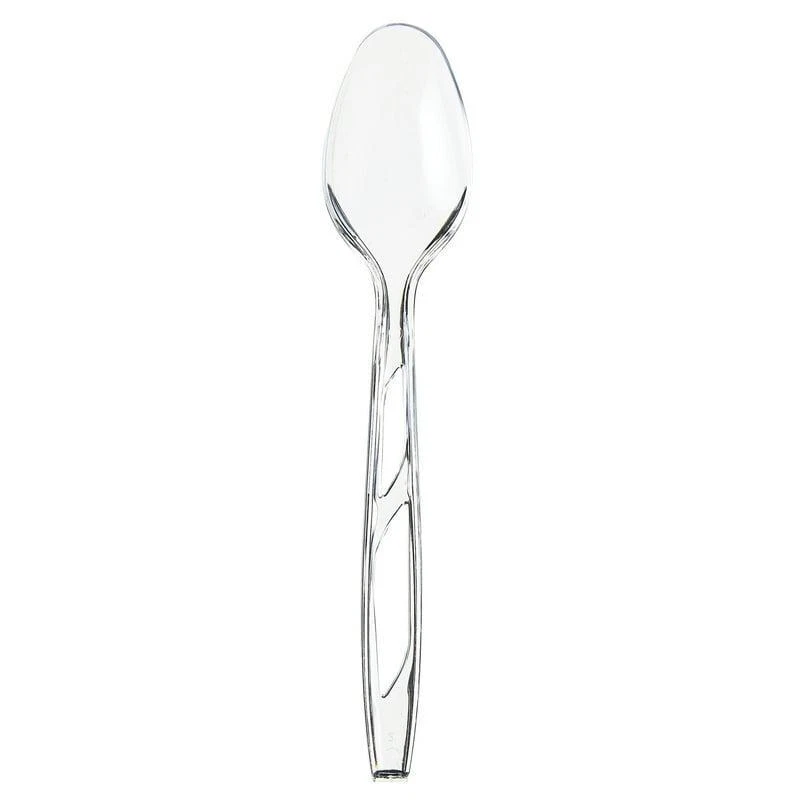 Cucharas de plástico desechables transparentes premium 100 unidades perfectas entretenidas sin BPA Foto 4 de 4