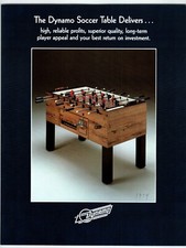Dynamo Foosball Table Flyer Vintage 1974 Original Soccer Arcade Game 8.5" x 11"