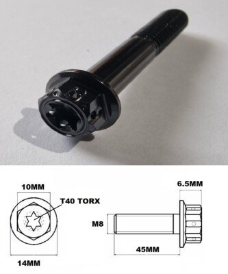 Racebolts Titanium M8x1.25 X 25mm Flange Hex Bolt - Grade 5, Drilled Head, M8x25 (Single) 3 thumbnail image