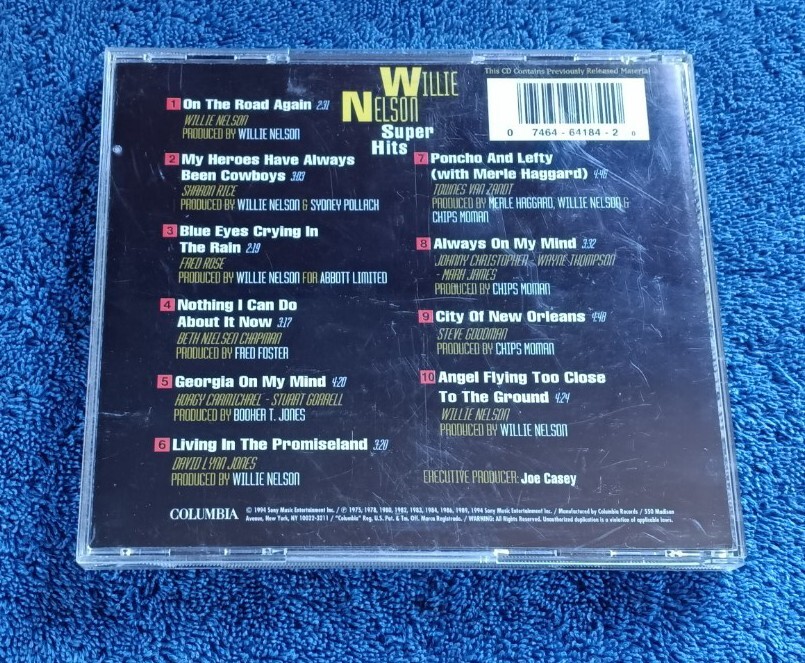 Super Hits by Willie Nelson CD On The Road Again Always On My Mind Blue Eyes