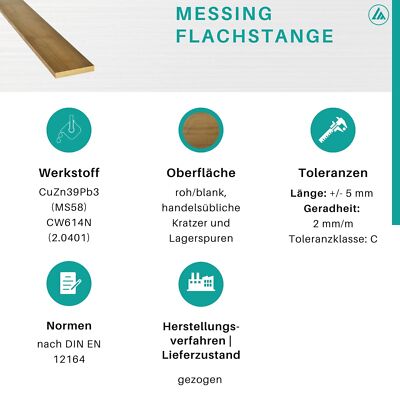 Piatte In Ottone Misure Asta Piatta In Ottone CuZn39Pb3 Materiale Piatto Per Lavorazioni A 1165948 - Foto 8