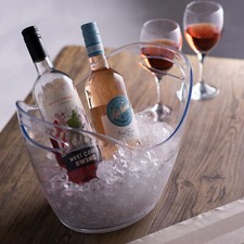 Plastic Drinks Pail Clear - Large Party Tub Drinks Cooler with Handles