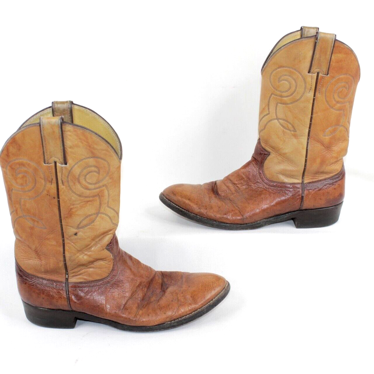 Justin #3021 Cognac Smooth Ostrich Cowboy Western Boots 