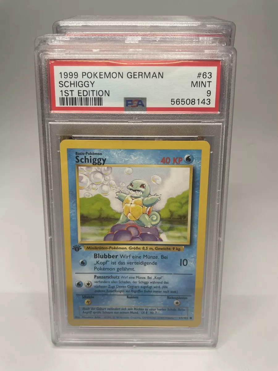 Pokemon Base Set German 1st Edition Squirtle Schiggy 63/102 PSA 8