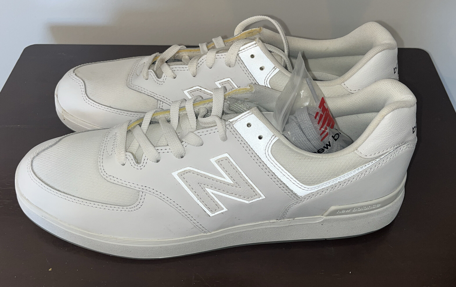 New Balance Mens 574 WHITE Court Athletic Sneaker Shoes US 13 WIDE 2E NWOT
