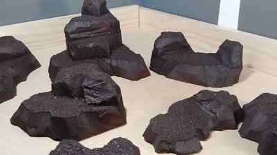 Tabletop Wargaming Terrain - Tall Hills - Large Box Set of Brown Primed Hills