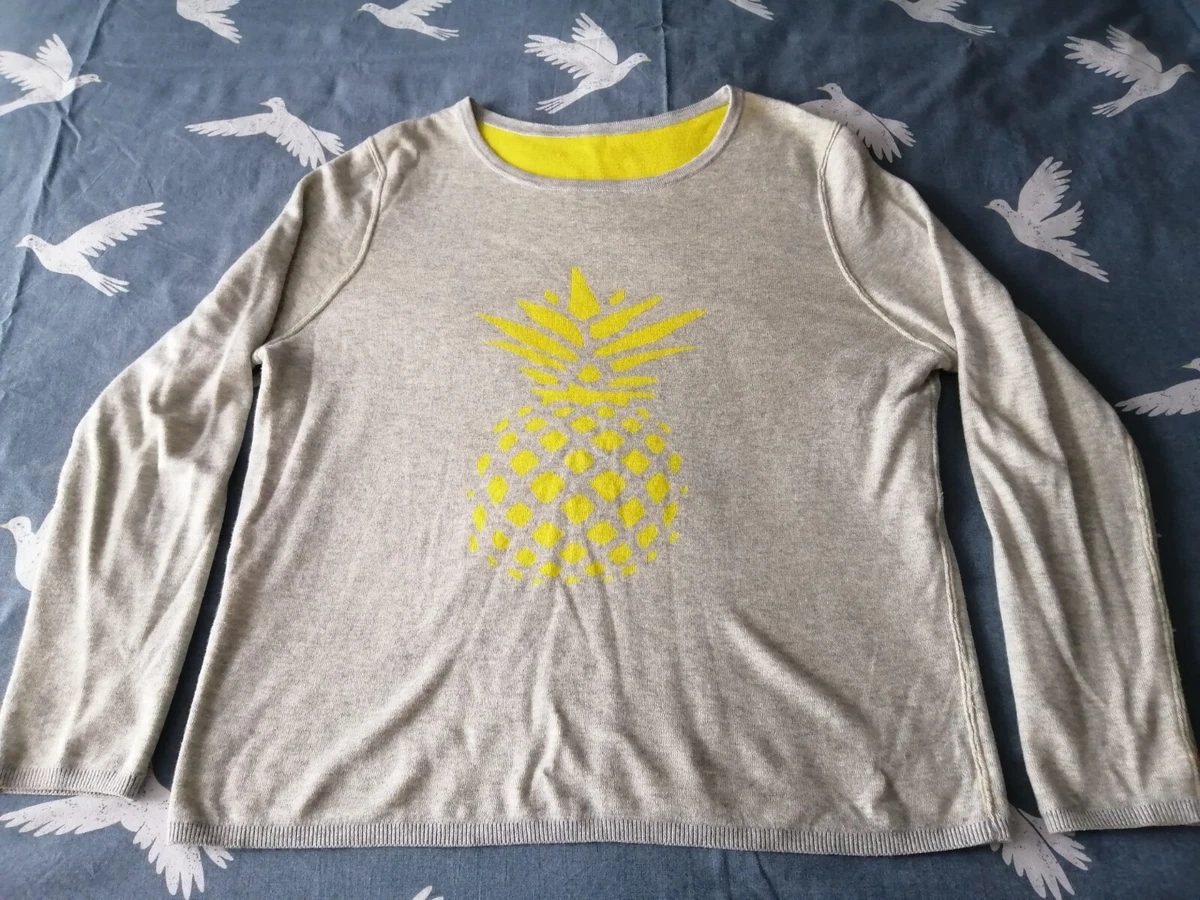 Hush Reversible Pineapple Jumper Grey And Yellow