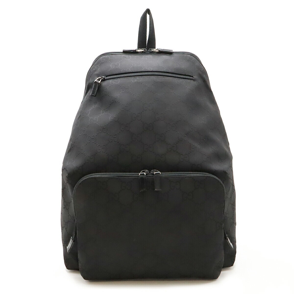 GUCCI GG nylon canvas backpack rucksack leather black 179606 | eBay
