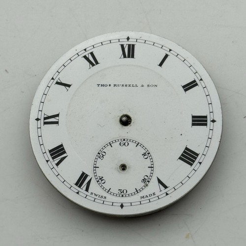 43mm Thomas Russell Missing Balance Pocket Watch Movement + Dial Parts