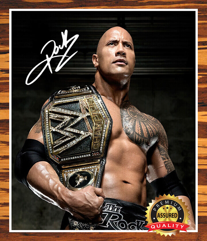 Dwayne The Rock Johnson - Autograph 8x10 Photo (WWE WWF World Ch