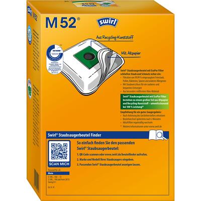 Swirl Staubsaugerbeutel M52 / M 52 MicroPor für Miele Staubsauger Typ: K