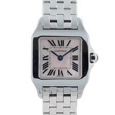 Cartier Santos Demoiselle Quartz Stainless 20mm Pink MOP Dial Ladies Watch 2698 2