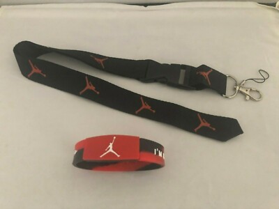 Jordan Lanyard Detachable Keychain iPod Camera Strap Badge ID & Bracelet