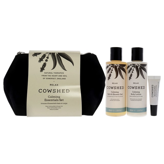 Cowshed Relax Calming Essentials Set Natural Lip Balm Bath & Shower Gel 5ml for sale online eBay
