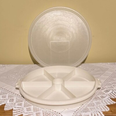 Tupperware GROßE Party Susan mit Deckel 2-teiliges Set #405 & #224