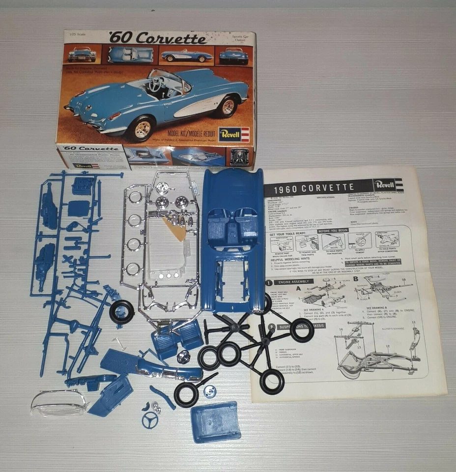 REVELL 1/25 CORVETTE 1960 H-1203 KIT MONTAGGIO OBSOLETO - Immagine 2 di 2