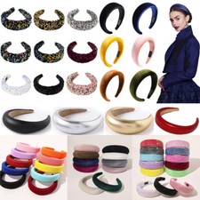 Women Girl Wide Velvet Sponge Padded Headband Hairband Hair Hoop Headwrap Turb  