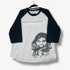 Geico Insurance Caveman Baseball Tee Mens Gray Black Funny Promo Size L