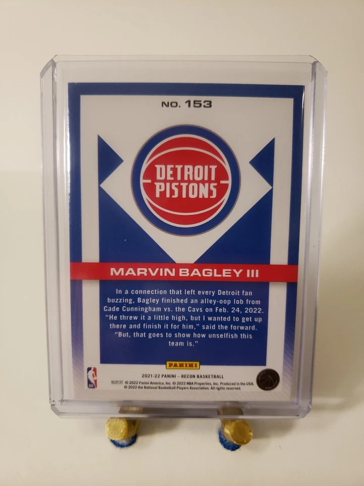 2021-22 Recon Basketball #153 Marvin Bagley III Paralell #/199 SP 🔥 🔥 🔥  - Image 2 of 2