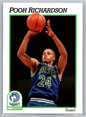 Pooh Richardson 1991-92 Hoops Team Night Sheet SGA #59 Minnesota Timberwolves