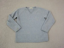 Vintage Eddie Bauer Sweater Womens Small Blue Wool Angora V Neck Pullover Soft