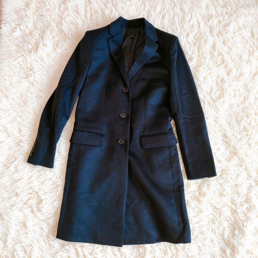 UNIQLO Wool Cashmere Chester Coat Women Japan S Size US XS Size Navy