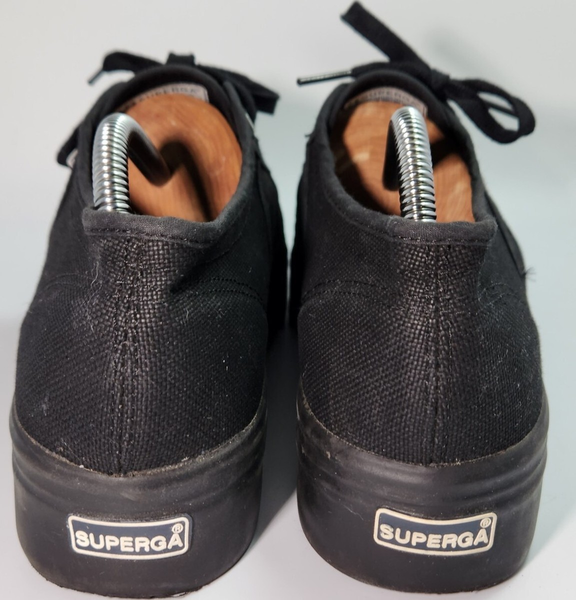 SUPERGA 2790 All Black Platform Sneaker; Men 9.5, Women 11