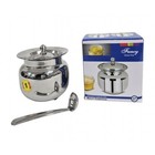 Ghee Pot Stainless Steel with Spoon Oil Cooking Storage Container 7.5cm x 8cm