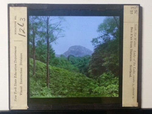 Ben A'am from Distance, Scotland, Lady of the Lake, Magic Lantern Glass Slide - Afbeelding 5 van 8
