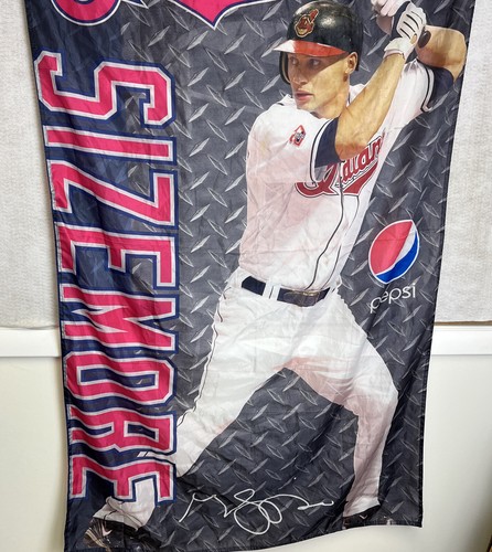 Grady Sizemore Cleveland Indians Flag 35 x 58” Guardians Pepsi - Picture 2 of 8
