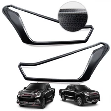 Head Lamp Lights Cover Carbon Black Fits Isuzu D-Max Hi-Lander 2018 - 2019