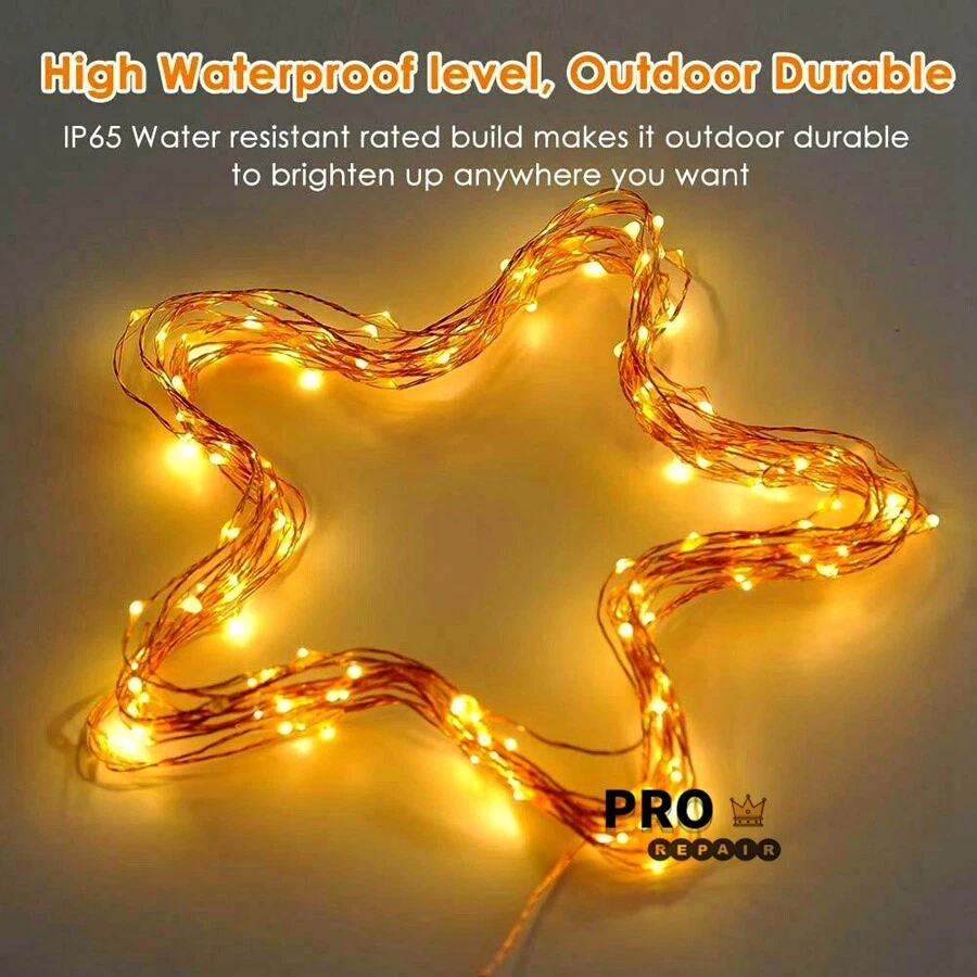 Mini LED Copper Wire String Fairy Lights Battery Operated With Remote Box - Image 4 of 4