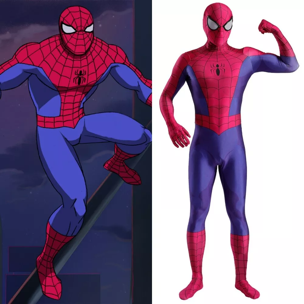 Spider-Man The Animated Series Cosplay Costume Bodysuit Peter Parker  Jumpsuit