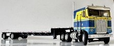 First Gear DCP Kenworth K100 COE Blue Yellow Spread Axle Stepdeck Trailer 32967