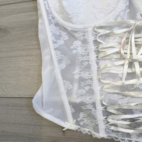 BNWT Vintage Ann Summers White Lace Entice Multi Way Corset Top Size 36C