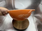 Vintage Pyrex Cinderella Autumn Harvest Wheat Mixing Bowl 443- 2.5 Qt Orange *B3