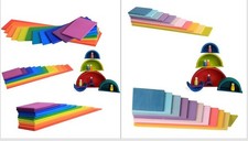 Set Of 11 Wooden Stacking Board Comes In Rainbow and Pastel Art Design Explore