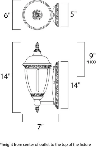 Knob Hill Collection 14" High Outdoor Wall Light - Picture 3 of 5