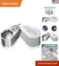 Compact 40X Magnifier with LED/UV Light - Perfect for Crafts and Exploration