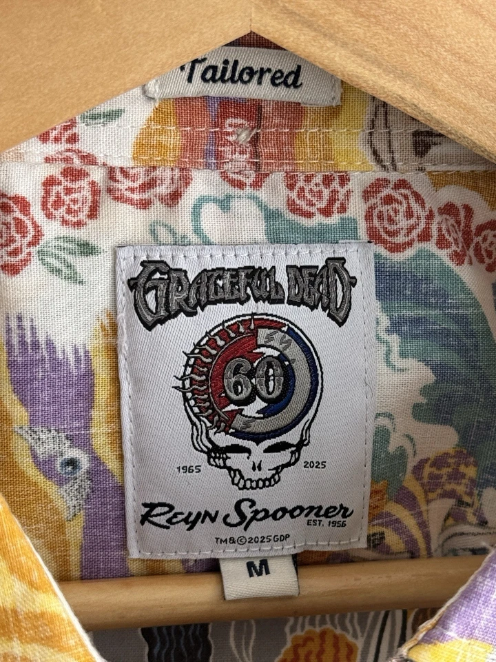 Reyn Spooner GRATEFUL DEAD 60TH Hawaiian Shirt Button Up Medium Limited edition - Image 4 of 4