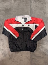 Vintage Y2K Starter Jacket Junior Boys  6 Colorblock Red Black White Nylon