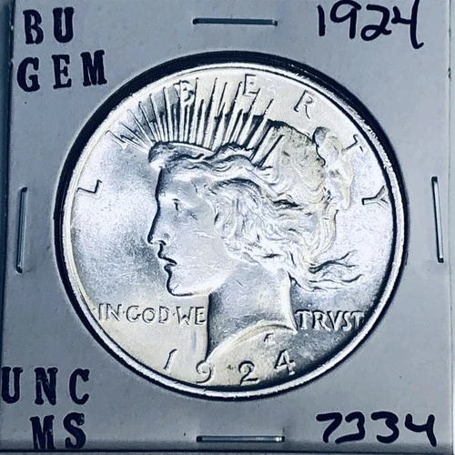 1924 P BU GEM PEACE SILVER DOLLAR UNC MS+++ U.S. MINT RARE COIN 7334