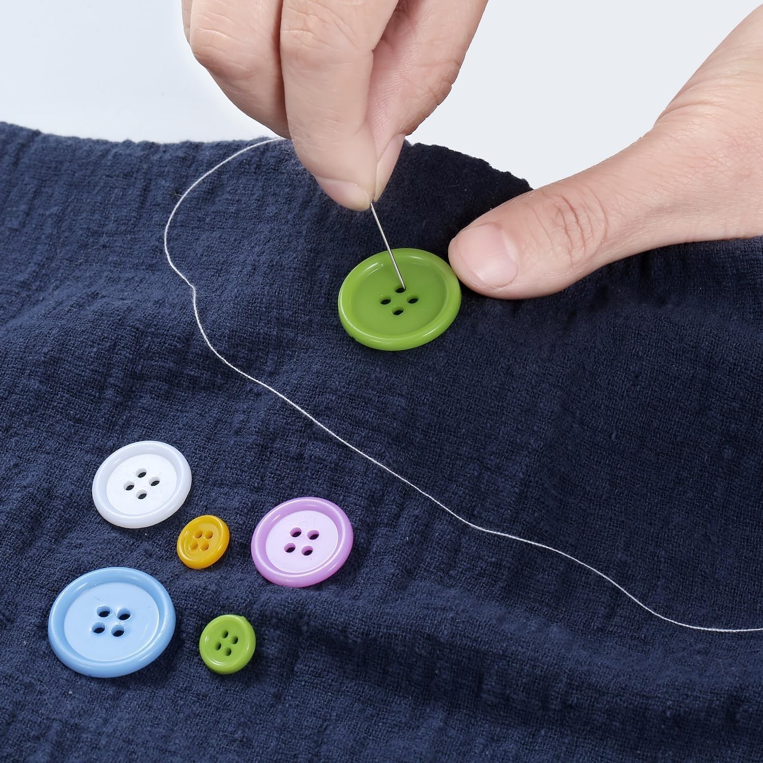 320PCS Colorful Flatback Buttons 4-Hole – 5 Sizes with Storage Box for Crafts