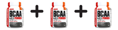 3 x Nutrend BCAA 4:1:1 Powder, Orange - 500g (49,97 EUR/kg)