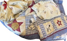 LITTLE CHAMP Snoopy Sports Bedding Set Blue Comforter, Sheet, Diaper Hang, Skirt