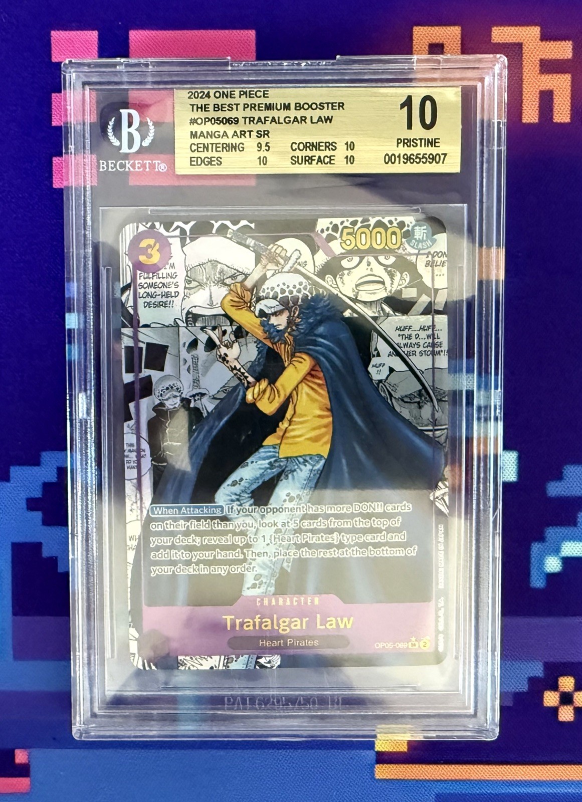 One Piece OP-05 Trafalgar Law Manga BGS 10 Awakening of the New Era #069 Beckett