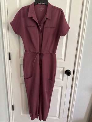 Mandala Jumpsuit Scrubs Petite Small Mauve Rose Pink