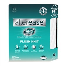 AllerEase CleanBoost Plush Knit Mattress Protector Waterproof Particle Barrie...