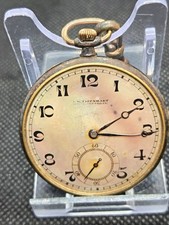  FOR REPAIR,F W EISENHART INTERLAKEN-VILLARS, SLIM POCKET WATCH ARABIC NUMERALS